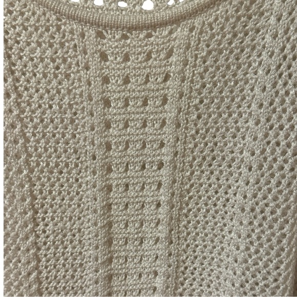 Northern Reflections Open Knit Sweater Boatneck Thin Knit Womens White XL - Picture 3 of 5